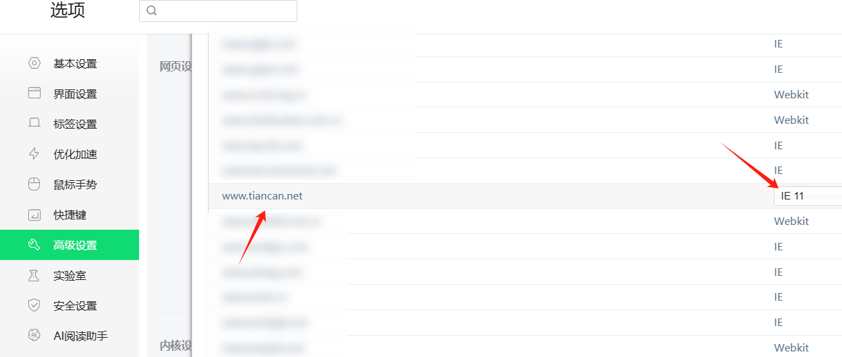 ie內(nèi)核版設置截圖